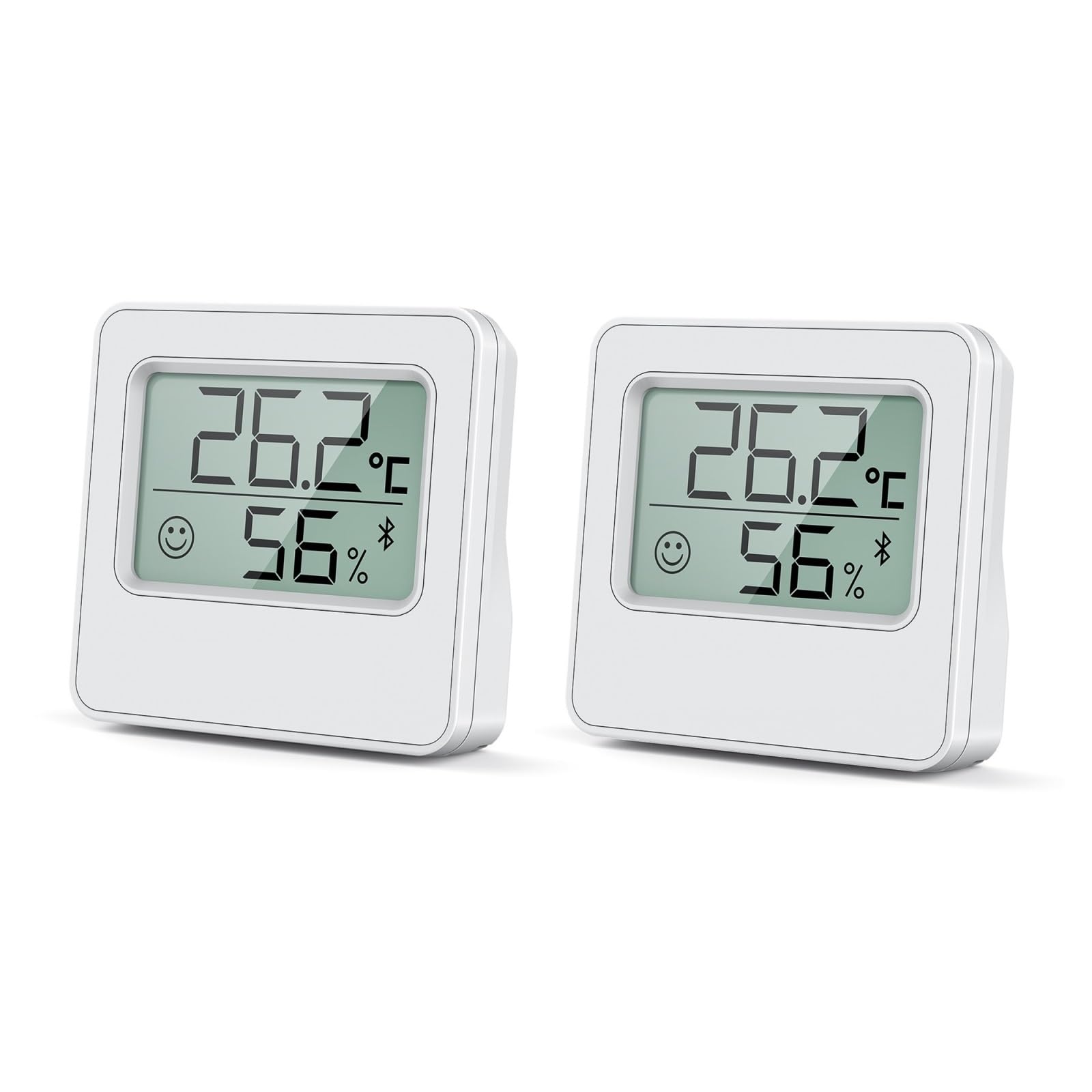 80M Smart Wireless Termometro Digitale Igrometro Stazione Meteorologica For Mini Camera Da Interno Con Dati Preciso Veloce Monitoraggio In Tempo Reale(2 Pcs White)