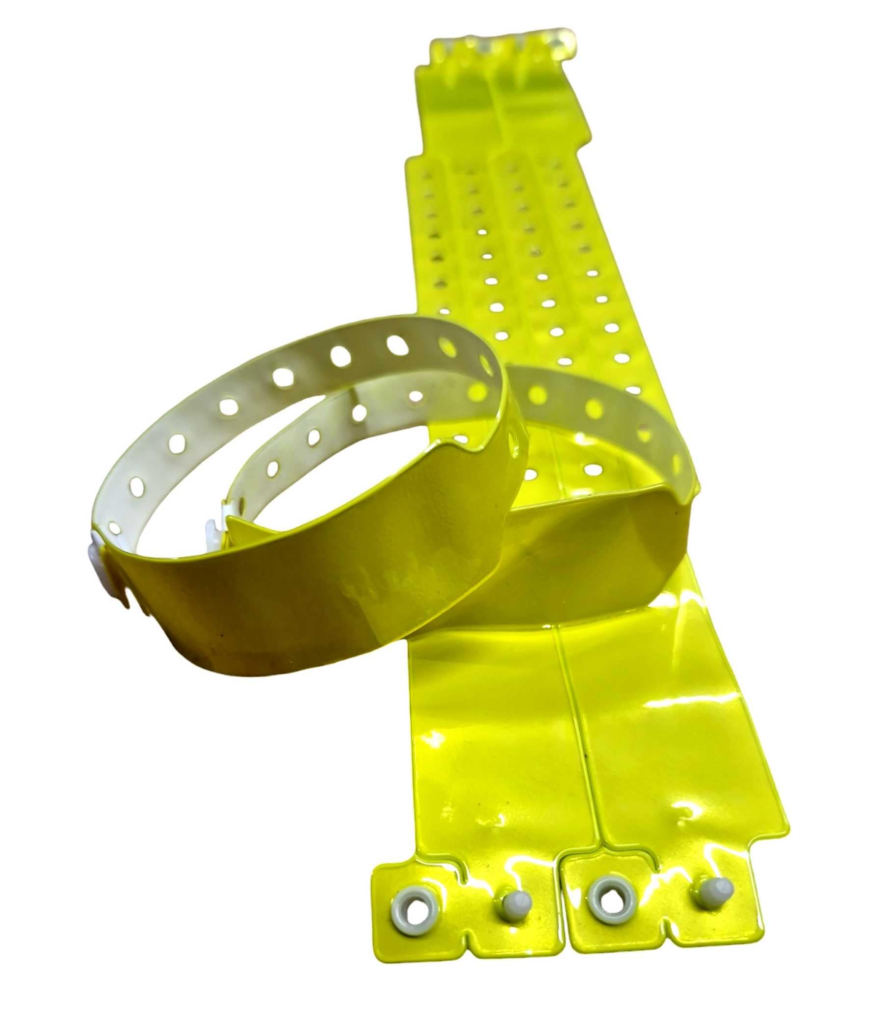 Wide Faced Vinyl Wristbands, 100 Pack (Yellow)