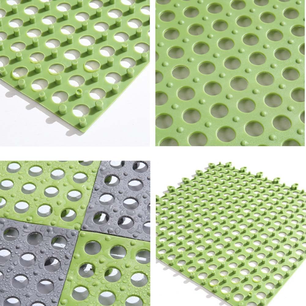Alfombrilla de baño, baldosas de Goma encajables, baldosas Antideslizantes de PVC Blando, Alfombrilla de Ducha con Juntas, Alfombrilla Acolchada para Exteriores (Pink,10Pcs/30x30cm)