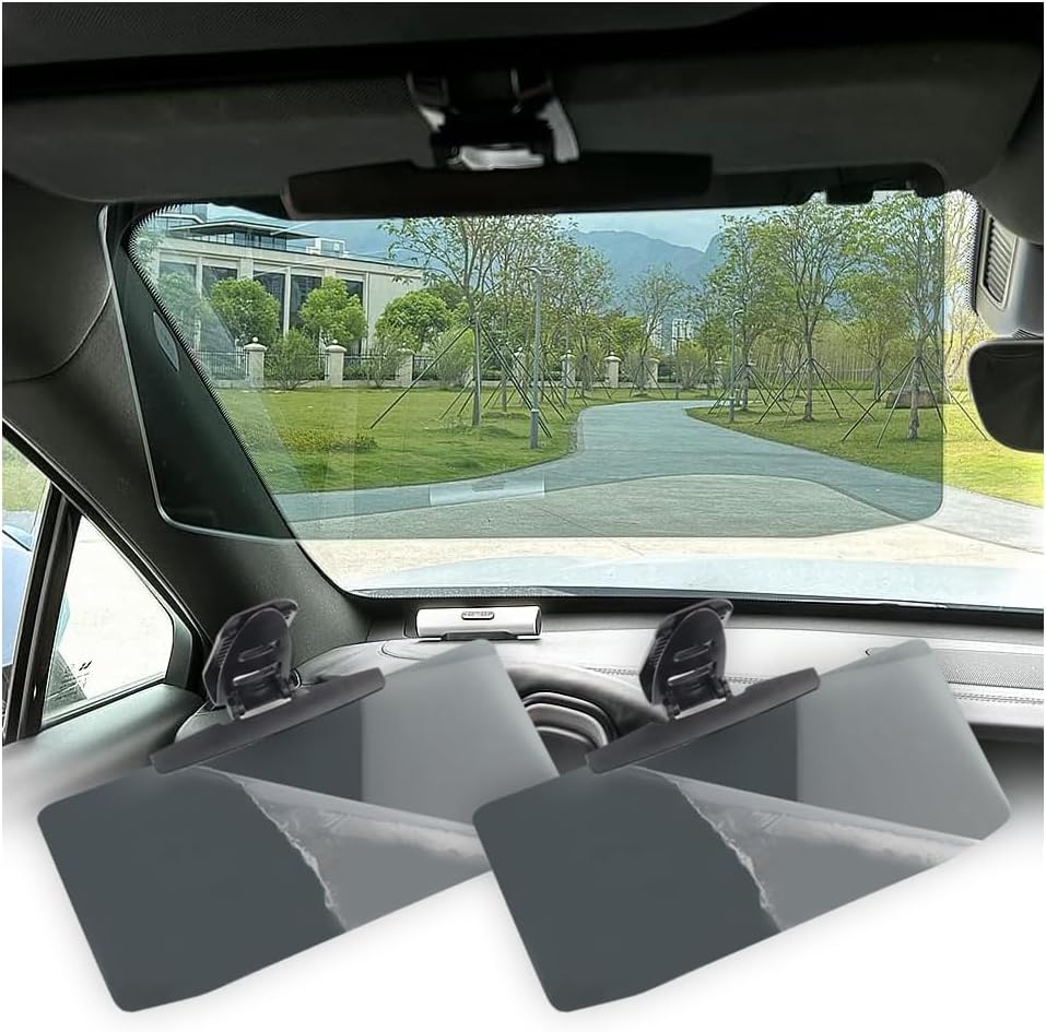2Pcs HD Visor Sunshade Extender for Car,72.5% Strong-Light Blocking Rate - Anti-Glare Car Visor Protect from Sun Glare, Snow Blindness and UV Rays (2Pcs)