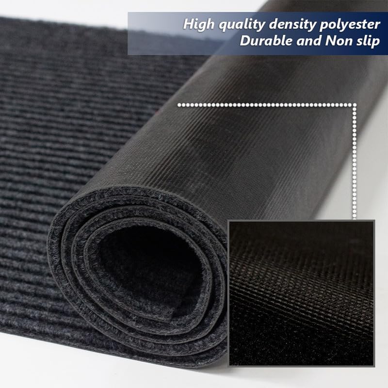Hallway Runner Rug Grey Stripe Carpet Custom Size 2FTX5FT, Indoor Outdoor Waterproof Area Rug for Entryway, Kitchen, Garage, Stairs, Front Door, Laundry Room, Commercial Use