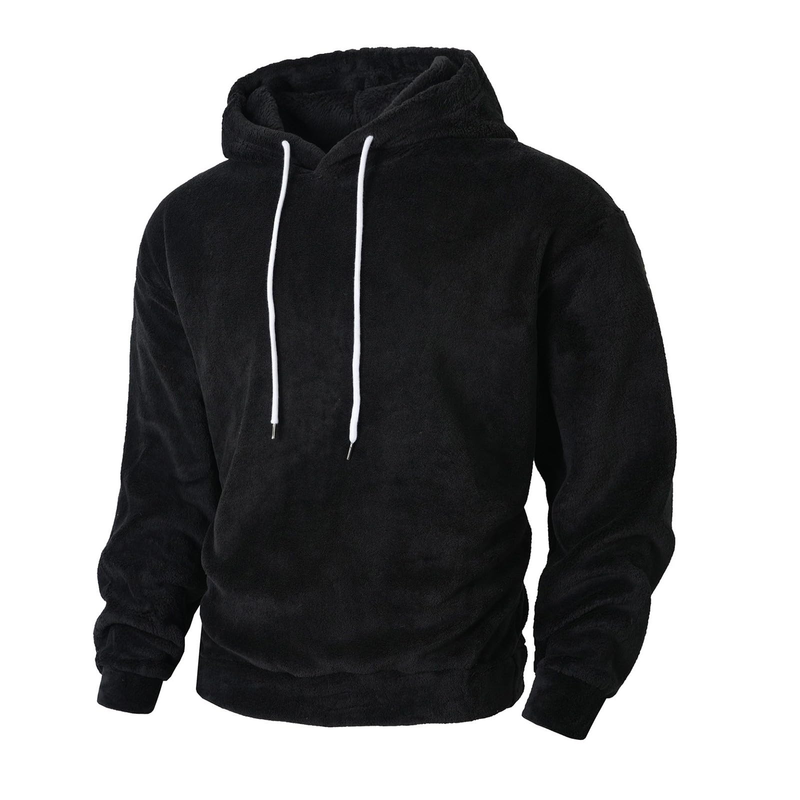 Pijama para hombre, pijama de invierno para Navidad, forro polar, pijama con capucha, de invierno, manga larga, mullido, suelto, de franela
