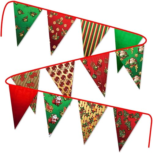 Cartel de Feliz Navidad para decoración del hogar, pancarta de tela para Navidad, decoración interior y exterior, pancarta vintage de Navidad para