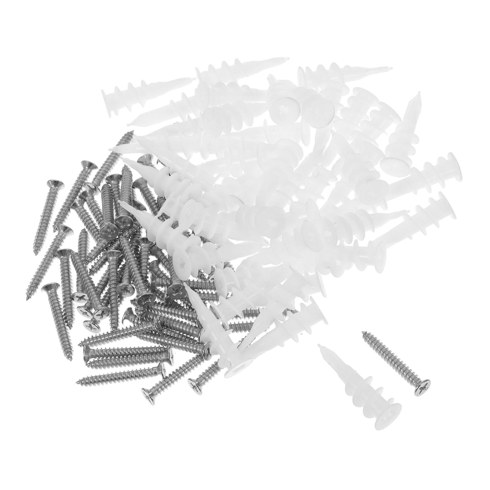 STOBAZA Drywall Anchor Screw Expansion Tube Kit 50 Pieces Wall Mounting Kit Drywall Repair Home Improvement