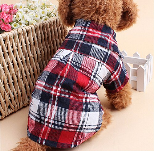 JIEYA Small Dog Plaid Shirt Pet Sweatshirt Coat for Puppy - Image 4
