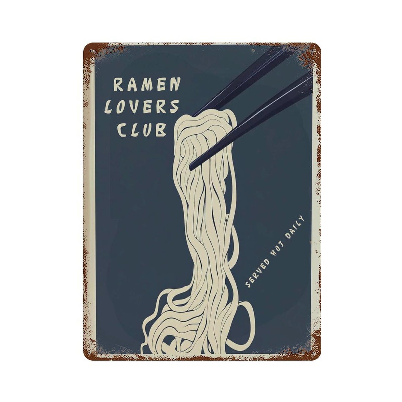 xiaoxiaoshen Ramen Lovers Club Minimalist Noodle Modern Japanese Food Dark Kitchen Wall Decor Art Metal Tin Poster Modern Home Decor Art Home Bar Shop Decorations Vintage Sign 40x30cm