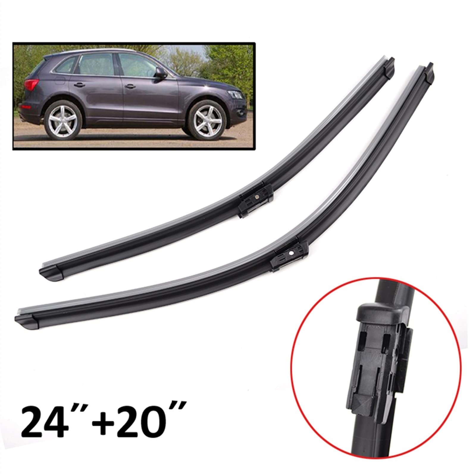 Parabrezza Parabrezza Spazzole Tergicristallo Auto Anteriore Posteriore Lunotto Tergicristallo per Audi Q5 2008 2009 2010 2011 2012 2013 2014 2015 2016 2017