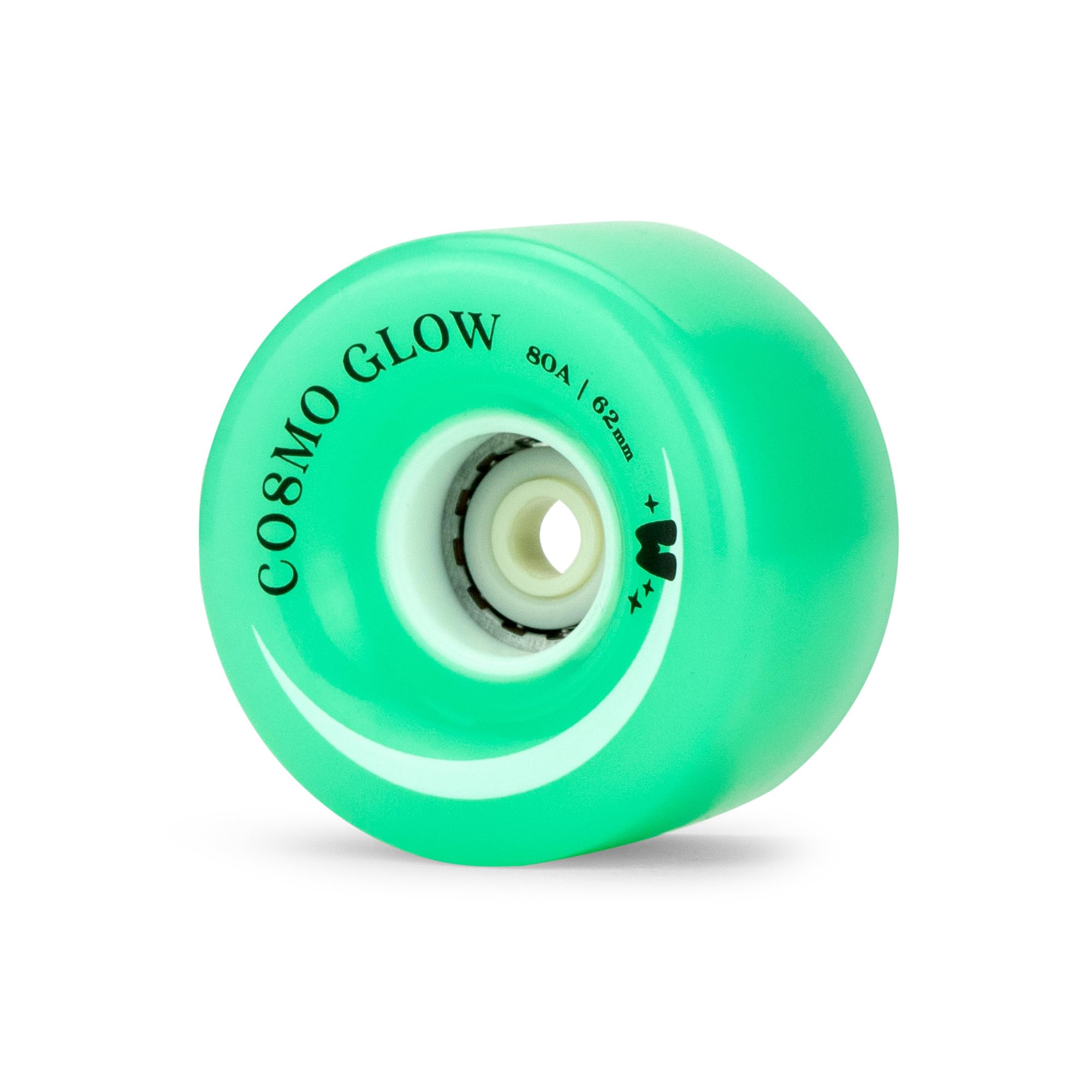 Moxi Cosmo Glow LED Quad Skate Wheels - 4 Pack of 62mm x 32mm Wheels | Galaxy Green