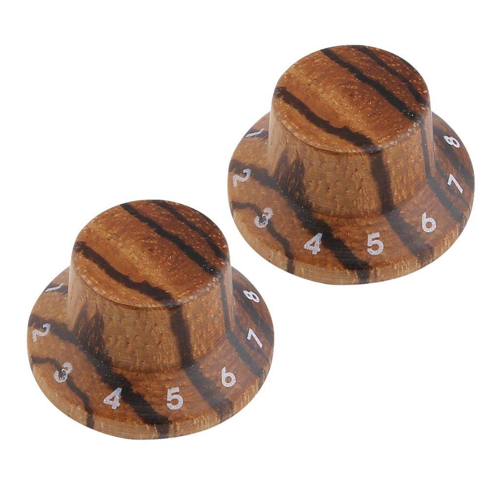 2 Manopole In Legno D'Acero Per Basso Elettrico - Stile ST A Campana - Cappello 1-10 - Foto 2