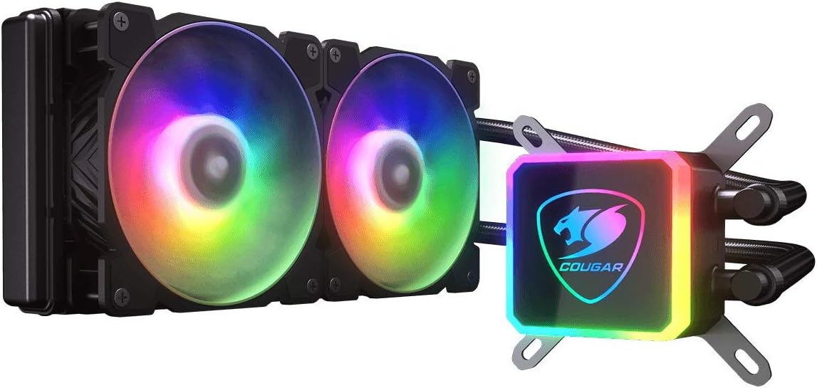 Cougar AIO Liquid Cooling Aqua 280 ARGB VA140 ARGB Fansx2+ARGB Pump Head + Remove Control, 3MAQR280.0001