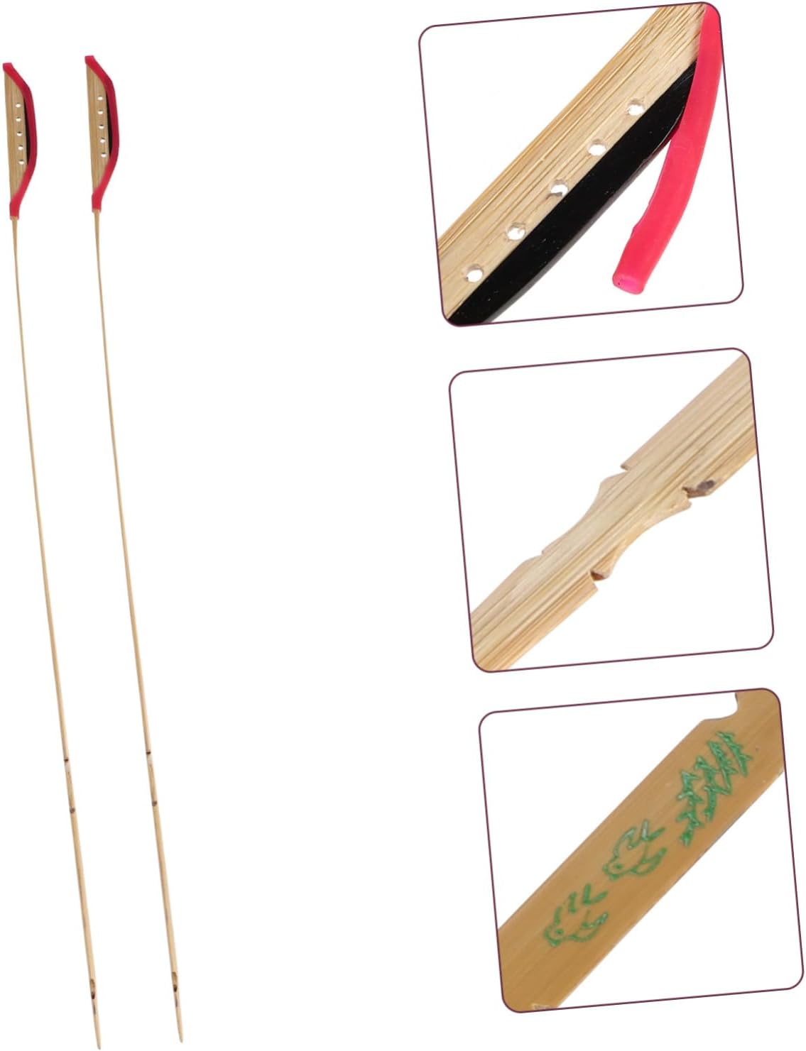 2Pcs Durable Dulcimer Strips with Ebony Tips Essential Yangqin Supplies for Musicians Antique Design Accessories for Dulcimer Players