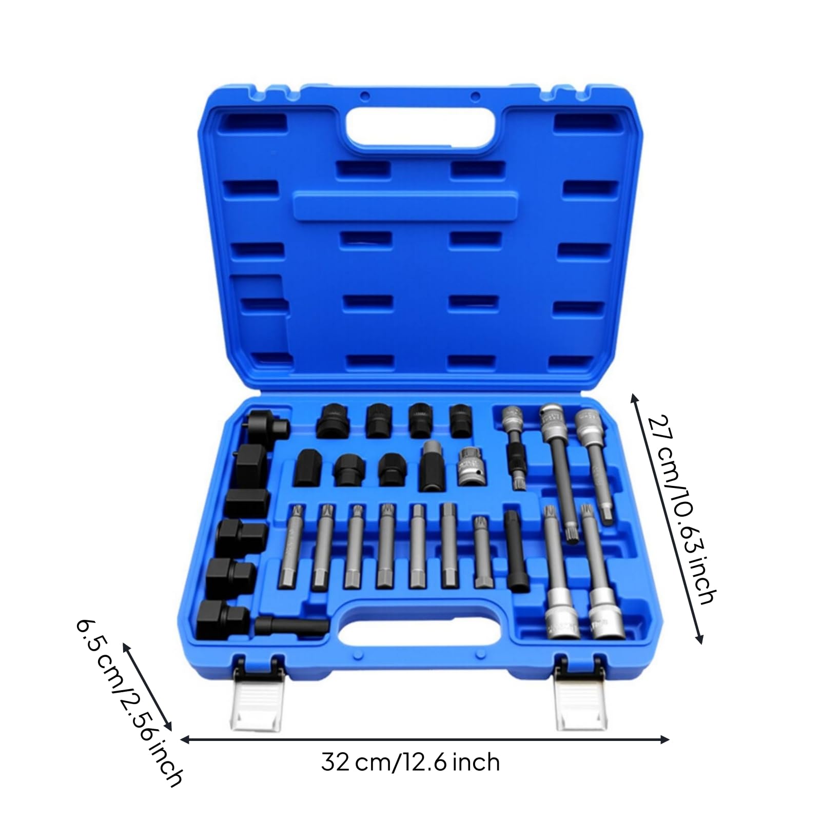 30 Piezas Extractor Polea Alternador Organizado Juego con Adaptadores Completo Maletín Herramientas con Vasos para Mecánicos