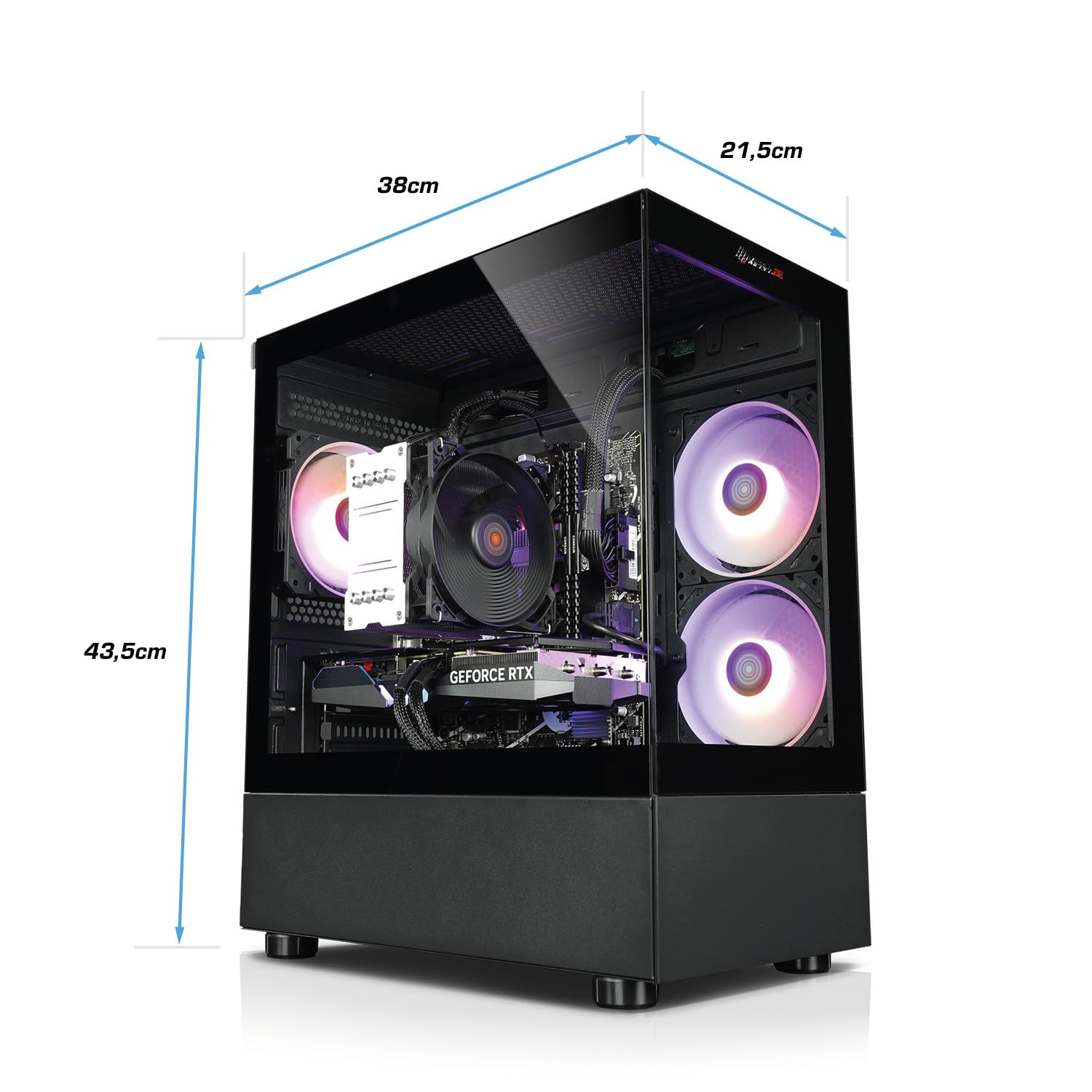 Kiebel Gaming PC Invader XS V AMD Ryzen 7 5700X, 32GB DDR4, GeForce RTX 5060 8 GB, 1TB M.2 SSD, WLAN, Bluetooth, Windows 11 [187170]