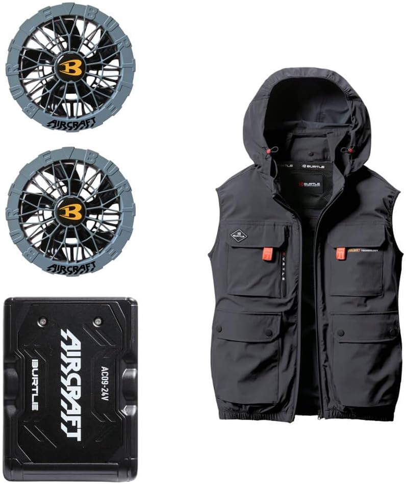 BURTLE AC2034 ベスト L 紺 24Vファンバッテリーセット エアークラフト