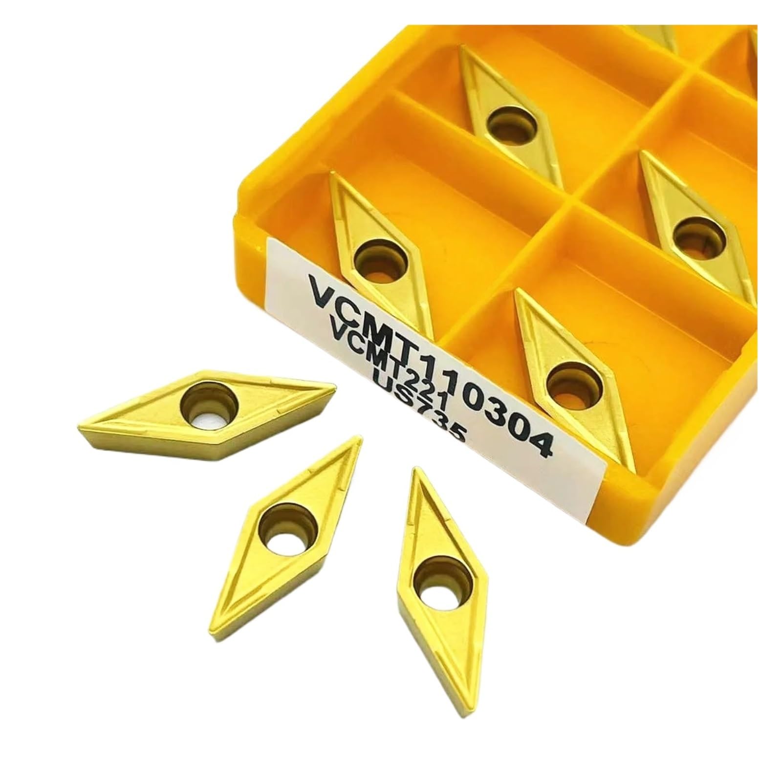 10 stücke VCMT 110304 VP15TF UE6020 US735 Edelstahl Hartmetall Klinge VCMT110304 Wolfram Drehmaschine Werkzeug(VCMT110304 US735)