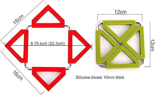 Miniatura 2 de Tenta Kitchen Slicone Trivets for Hot Dishes Trivets for hot Pots and Pans Collapsible Silicone Pot Holders Save Much Space for Kitchen Home 5-Color