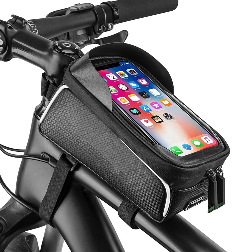 Handcuffs Polyester Cycle Bag Bicycle Front Frame Handlebar Bags With Mobile Pouch (Sluff Black) (B09ZBD629J) Amazon Price History, Amazon Price Tracker