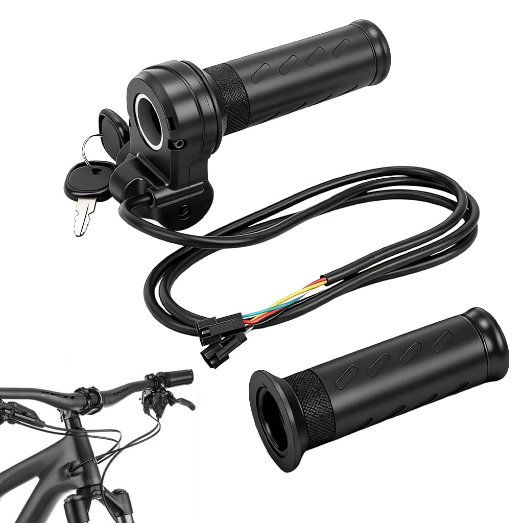 Electric Bike Handlebar Grip Set with Throttle & Integrated Lock, Left & Right Grips with Wiring Harness for E-Bikes-image-43