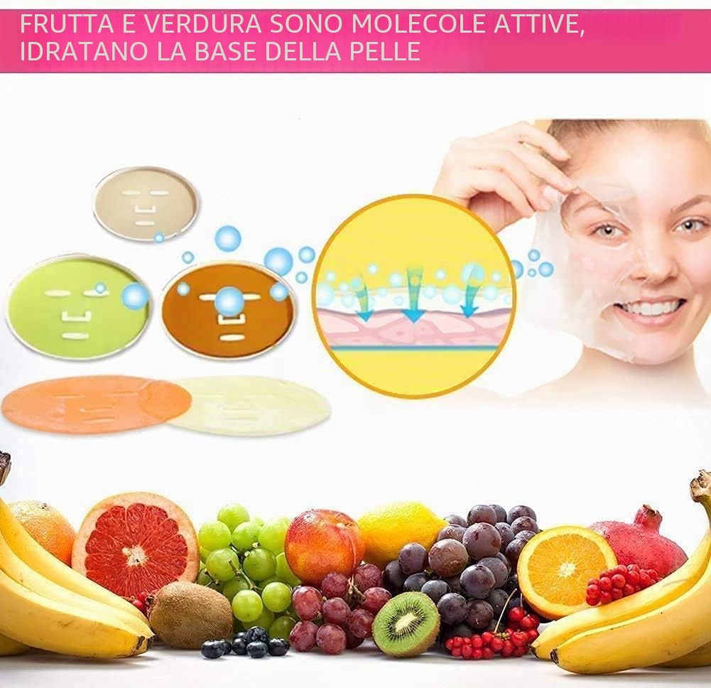 Macchina per maschera naturale, Macchina per maschera facciale naturale di frutta e verdura Rotekt fai-da-te Cura del viso Macchina per bellezza fresca al collagene (03)