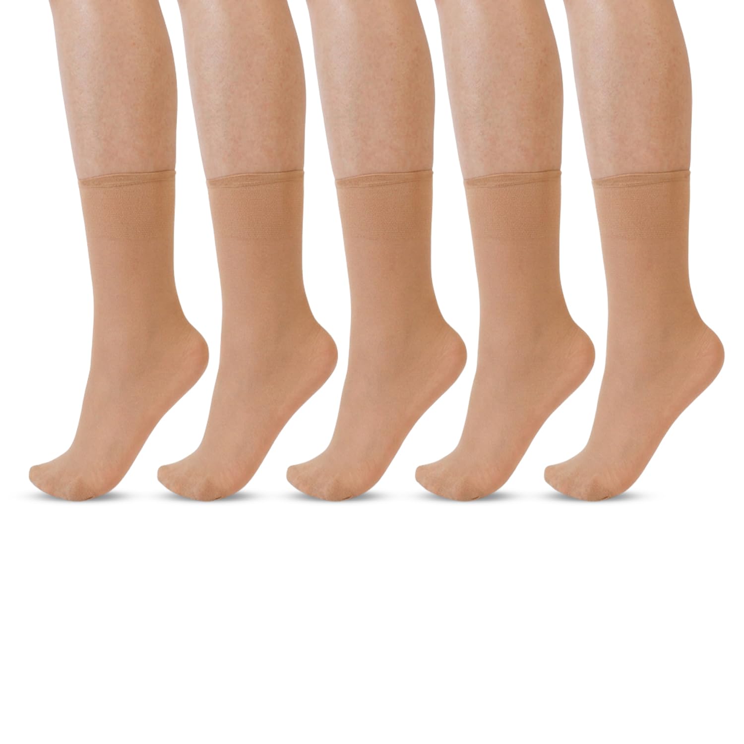 bonjour Ultra-Thin Transparent Nylon Sheer Socks (Pack of 5)-picture-20