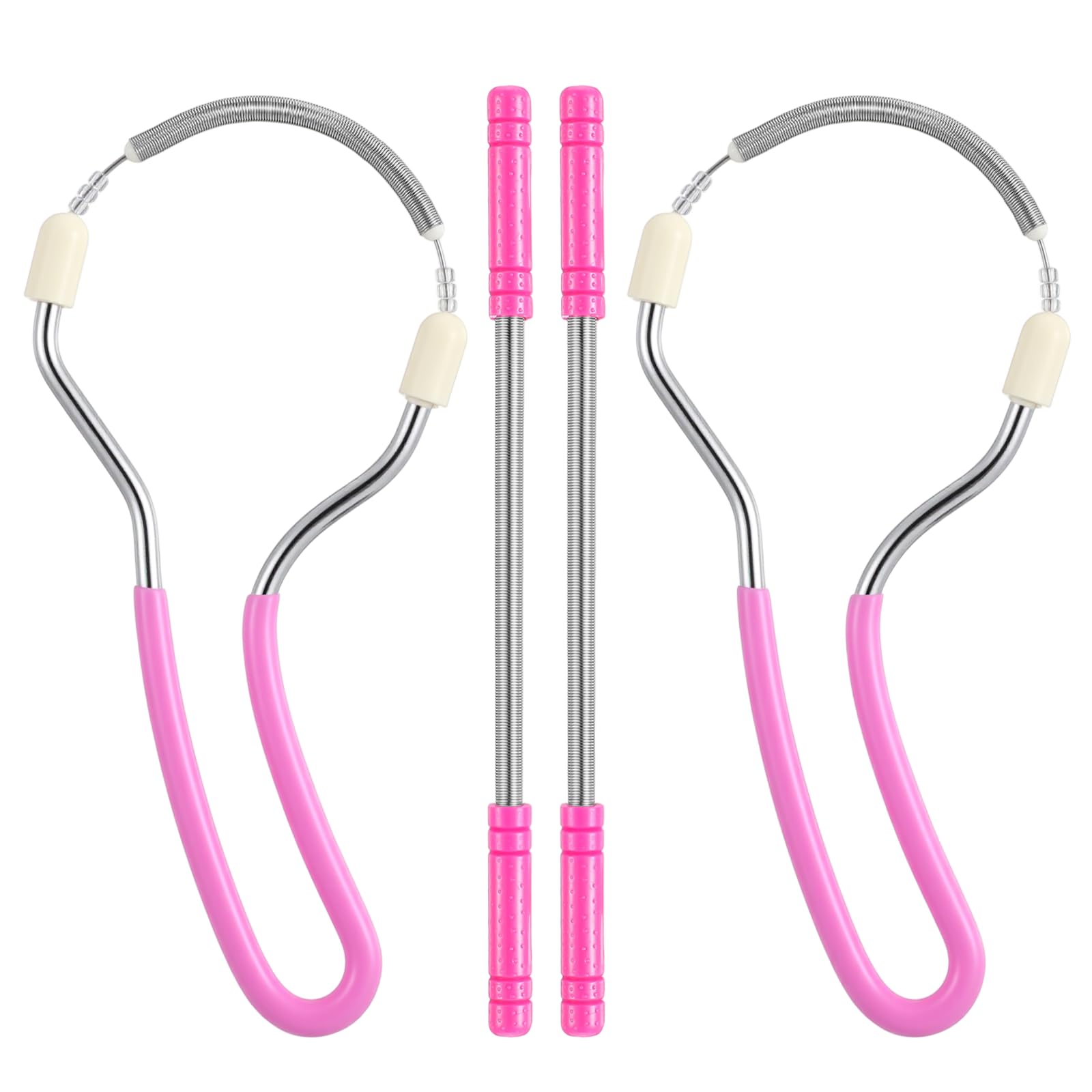 Andibro 4 Pcs Spring Facial Hair Remover for Women, Spring Manual Epilator Hair Removal Threading Tools Face Hair Remover with Handle