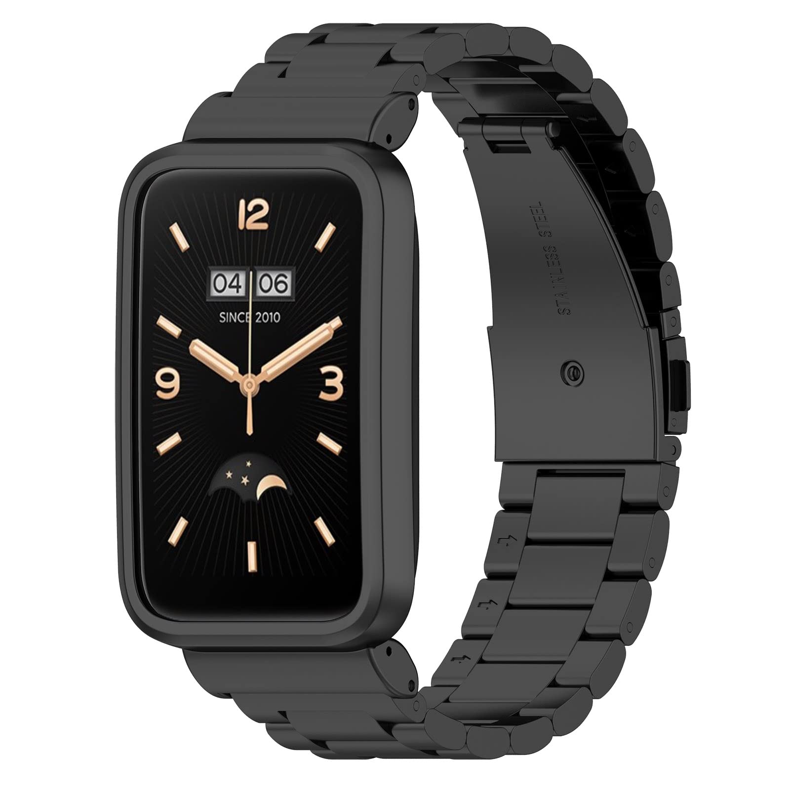 FitTurn Bands Compatible with Xiaomi MI band 7 Pro Metal Stainless Steel Watch Band Replacement Classic Durable Solid Link Accessory Buckle Metal