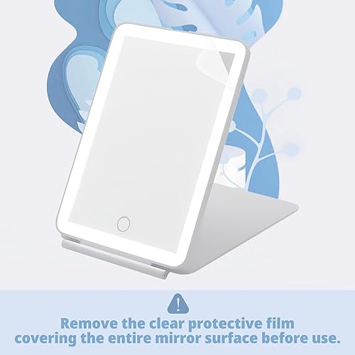 Miniatura 2 de Koolstuffs Espejo de viaje con espejo de aumento 10X, espejo de maquillaje recargable de 2500 mAh con 72 luces LED, 3 modos de luz de colores,