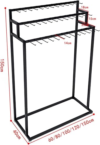 Miniatura 2 de Percha de cinturón de metal montado en el suelo con ruedas  Organizador independiente para corbatas, soporte para bufandas, chales y bolsos, estante
