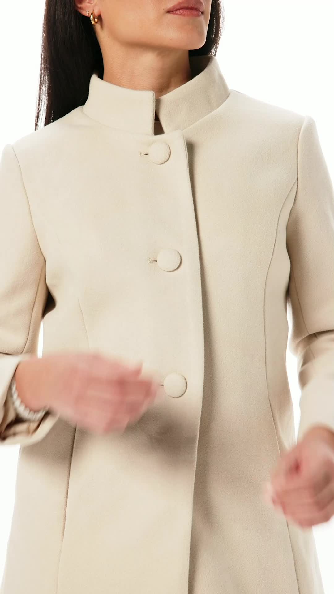 Allegra K Women's Winter Overcoat Mid-Long Stand Collar Single