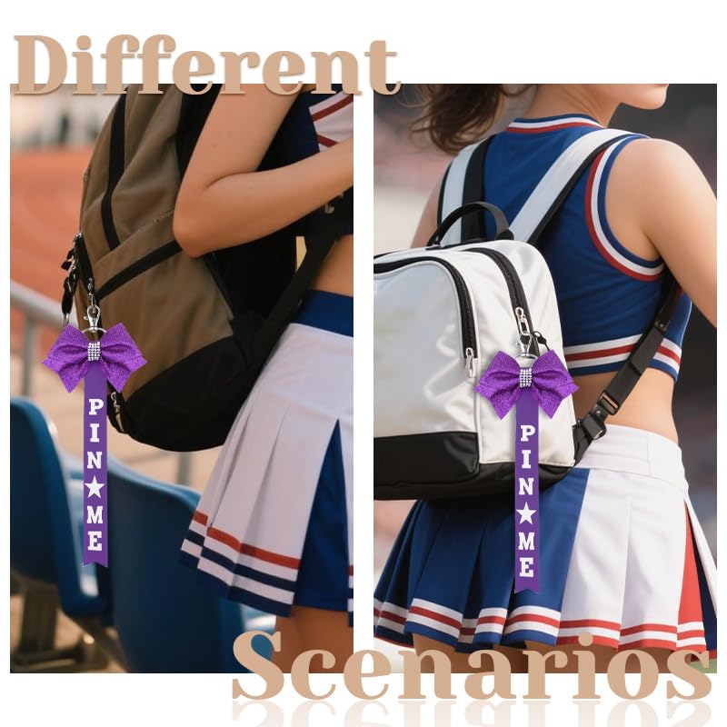 Pin Me Cheer Bows Ribbon Keychain for Cheerleaders Cheerleading Gift for Toddler Girl Pin Keychain with Bow4