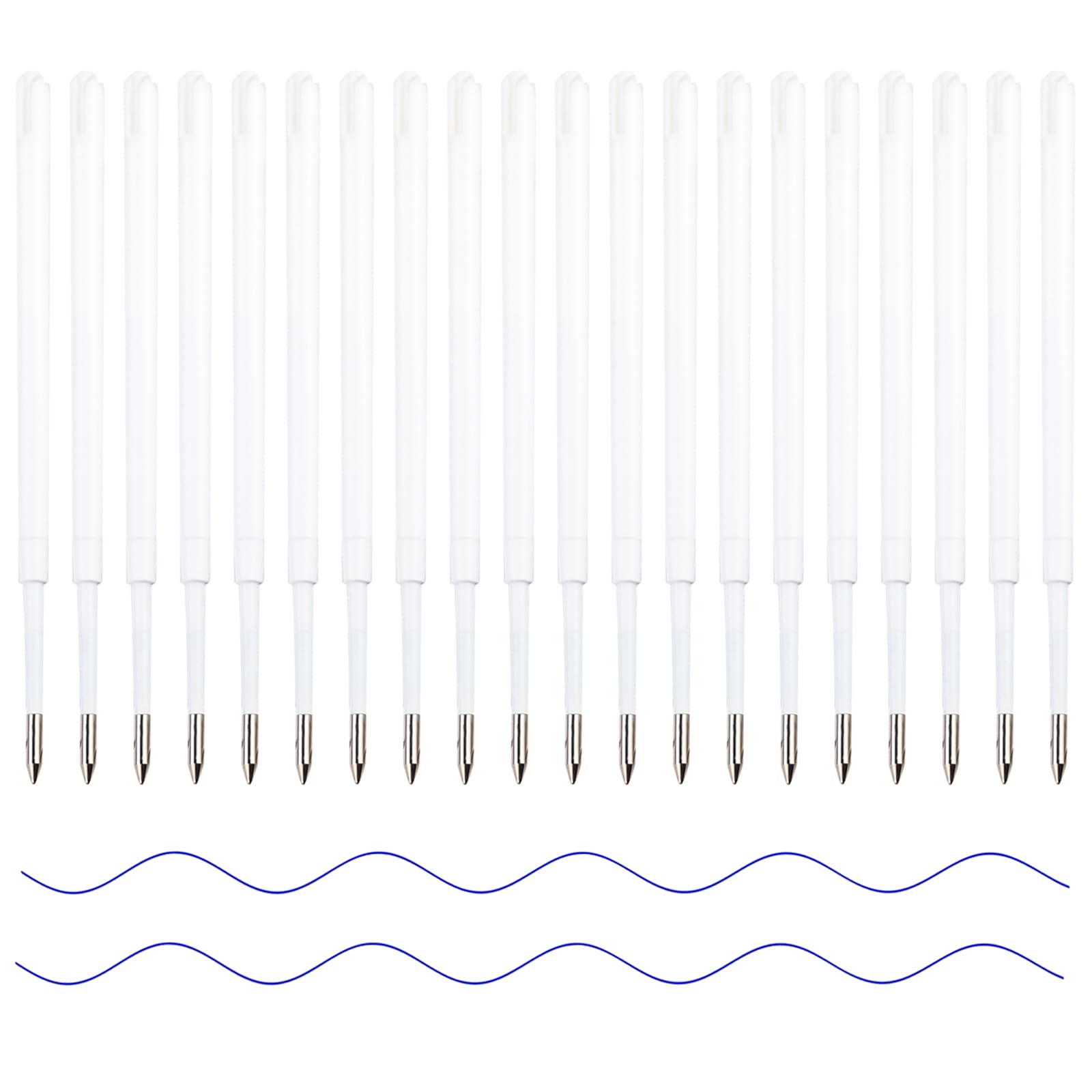 Big Fat Pen Refill 20pcs 𝐁𝐥𝐮𝐞 Ballpoint Refills - Smooth Writing, 1mm, Compatible with Big Fat Pen