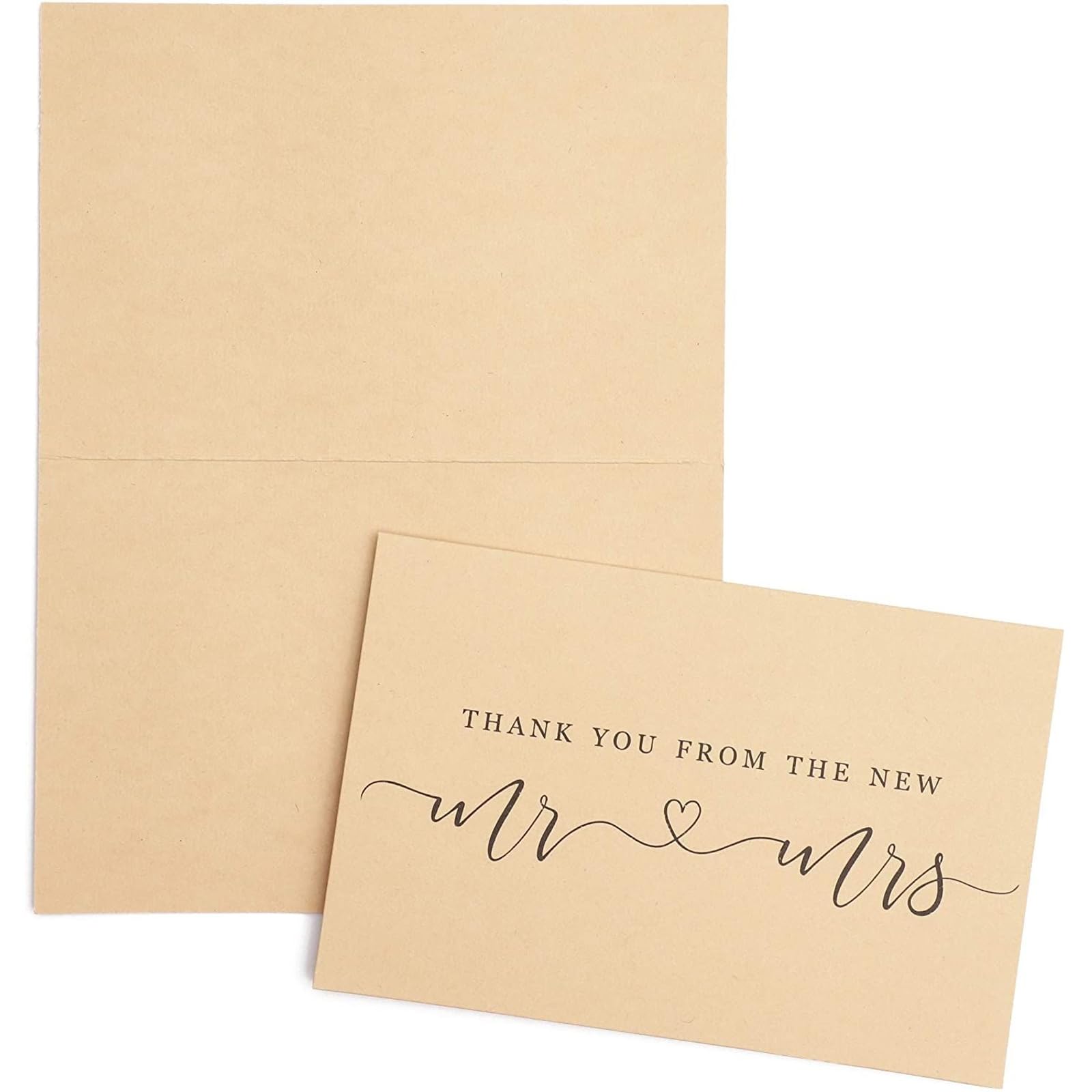 20 Cartes De Remerciement Mini Avec Enveloppes Kraft – 9 X 5,4 Cm, Sceau Doré, Pour Cadeaux, Mariage, Anniversaire - 2