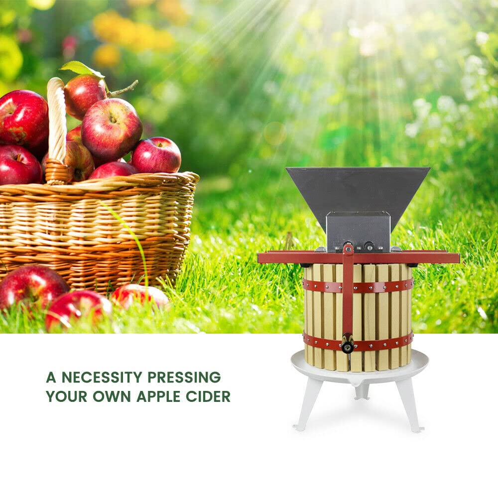 AlcoFermBrew Broyeur de Fruits – Écraseur Manuel INOX 7L pour Fruits durs et tendres | Concasseur à Pommes, Raisins, poires pour jus, vin et cidre Maison