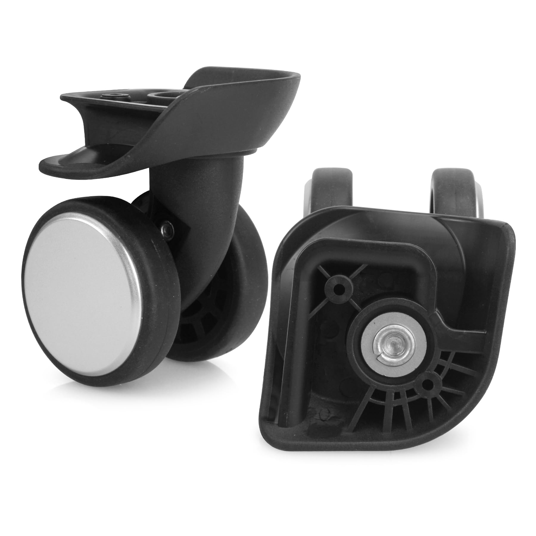 Ech.Apr 2-Pcs Luggage Wheels Replacement, Double-Row 360 Degree Wheels for DIY Repair, Mute Suitcase Casters for Travel, A159