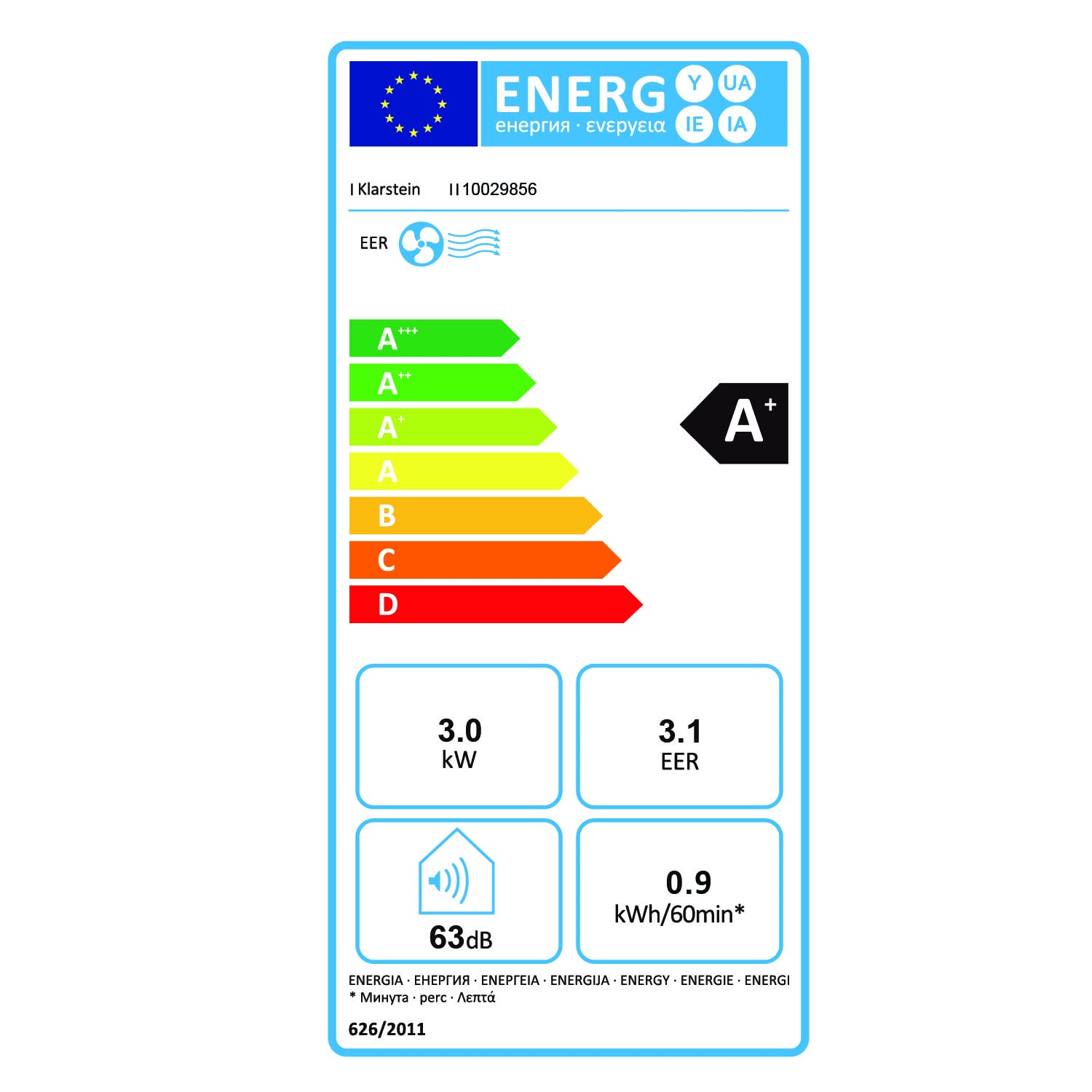 Klarstein Aire Acondicionado Portatil y Silencioso, 4 en 1 Climatizador de Aire para Casas y Oficinas, con Modo Noche, Deshumidificador y Ventilador, Aires Acondicionados Bajo Consumo 10,000 BTU