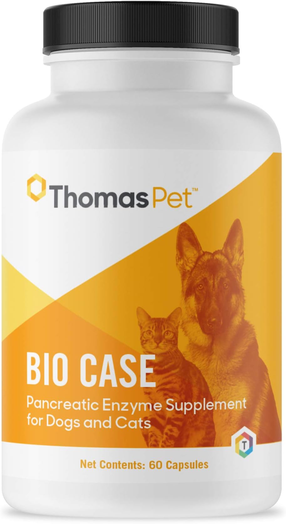 Thomas Pet Bio Case - Pancreatic Enzyme Supplement for Dogs & Cats - Digestive Aid - (60 Capsules)