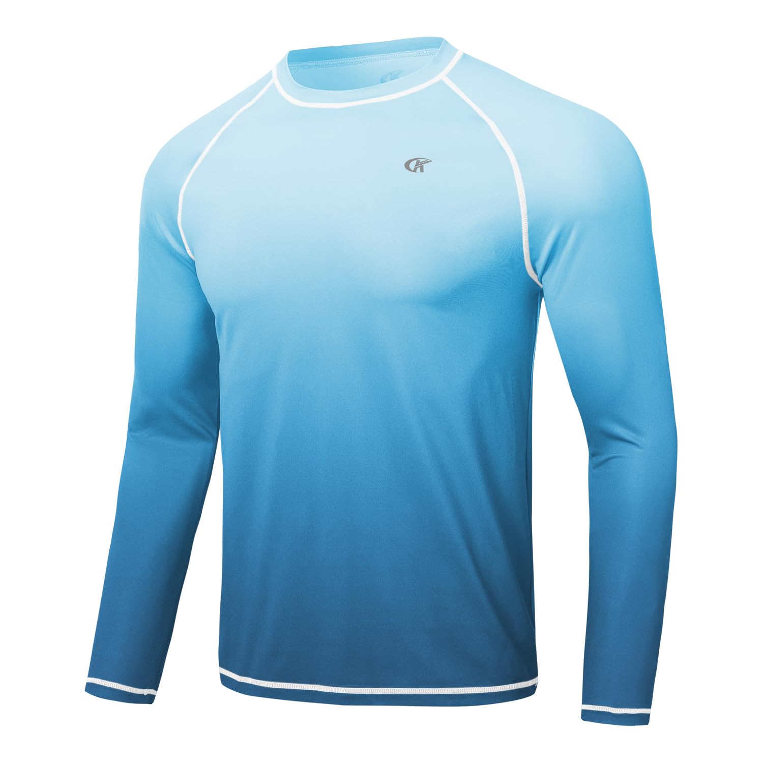 Huayuzh Rashguard UV Shirt Herren Langarmshirt Schwimm Tshirt Schnelltrocknend Atmungsaktiv Surfen Angeln Wandern Top