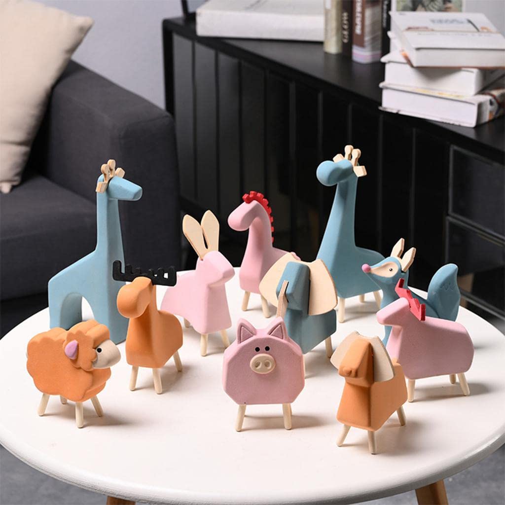 rockible Statue di Animali Creativi Modello Figurine Mobili Foto Puntelli Decorazione della Stanza Giocattolo, Alce
