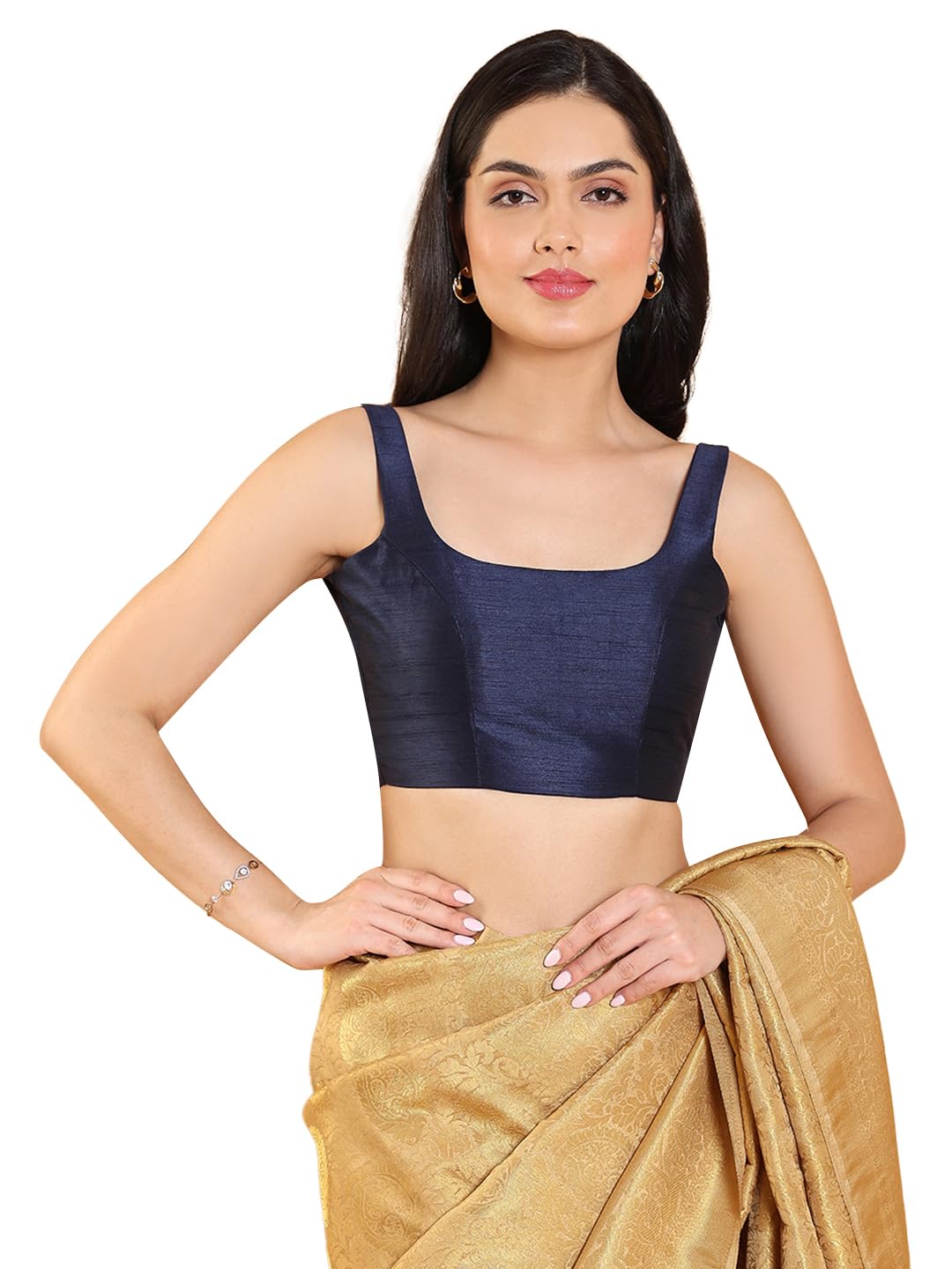 Salwar Studio Self Design Mulberry Silk Readymade Blouse - Pack of 1 | Women's Fashion