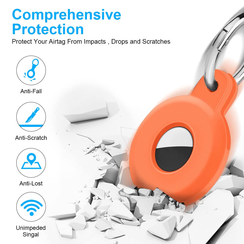 Ainiv Llavero para AirTag, 1 Pieza Llaveros para AirTag Funda Protectora de Silicona, Localizador Keychain Portátil Antipérdida, Protectora Funda Mascotas y Mochilas — view 19