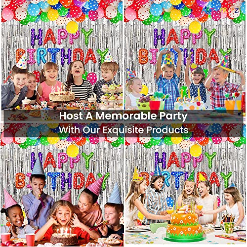 Image of Party Propz Multicolor Birthday Decoration - 33 Pcs | Happy Birthday Decorations Kit for Boys And Girls | Polka Dot Balloons for Decoration | Polka Dot Birthday Decorations Kit