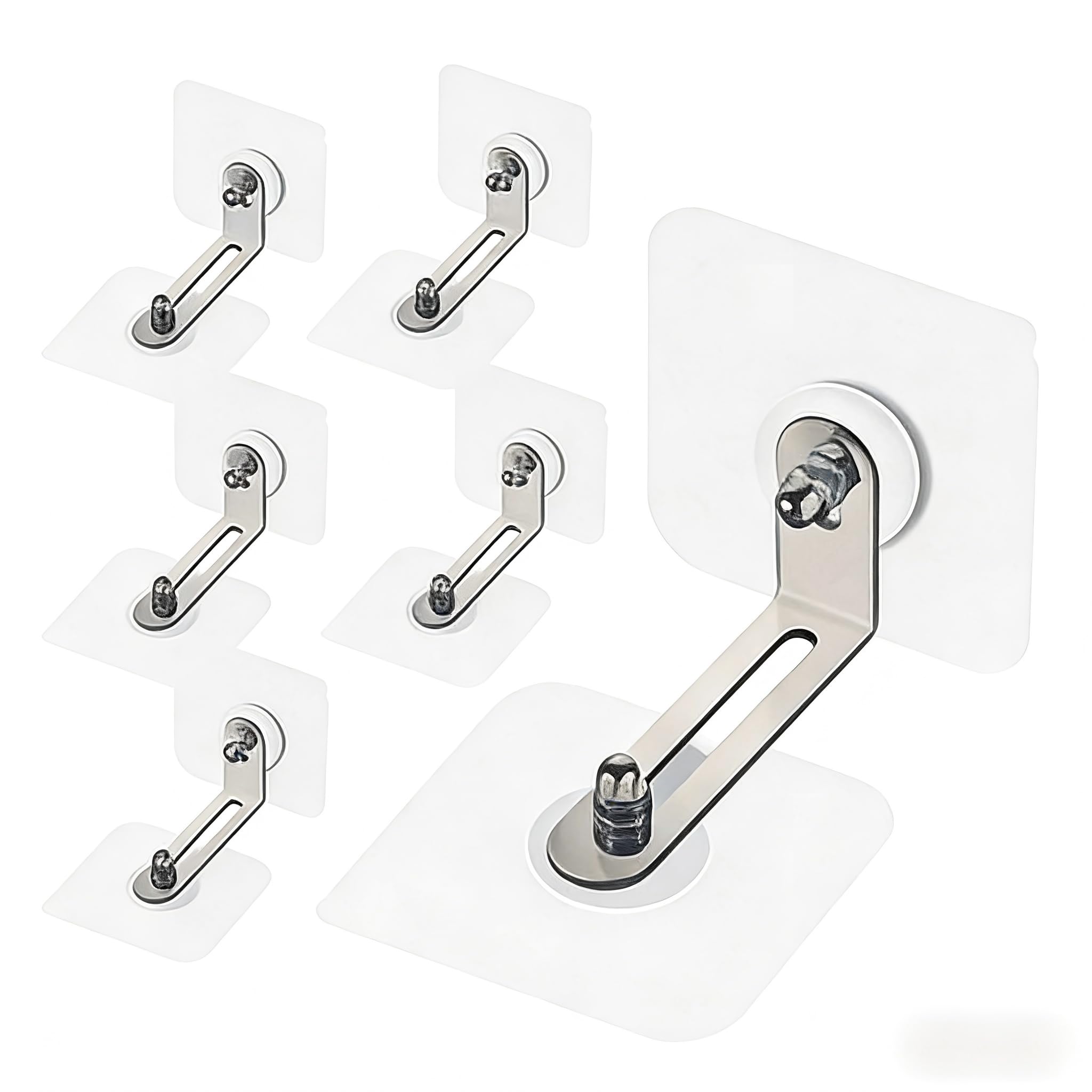 Juego de 6 protectores antipuntas, fijación de anclaje de pared para muebles, fijación sin taladrar, ajustable adhesivo para la protección del bebé, fijación a la pared para vestidor, 6 x 6 cm