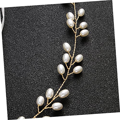 Elegant Pearl Bridal Waistband Belt Accessory with Ribbon Handmade Simple Wedding Sash for Brides and Bridesmaids Fashion Waist Chain in Golden for Formal Occasions3