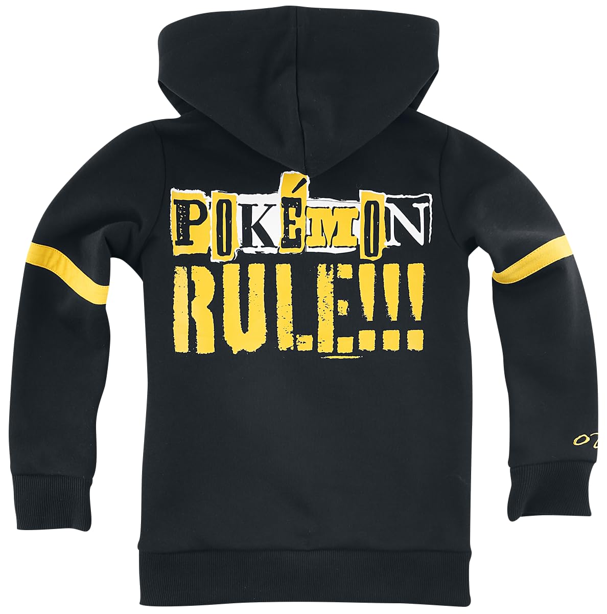 Pokémon Pikachu Rocks Kapuzenpullover für Jungen & Mädchen - Sweatshirt mit Rundhals & Rippbündchen - Bequem Geschnittener Unisex Pullover in Schwarz/Gelb - 70% Baumwolle