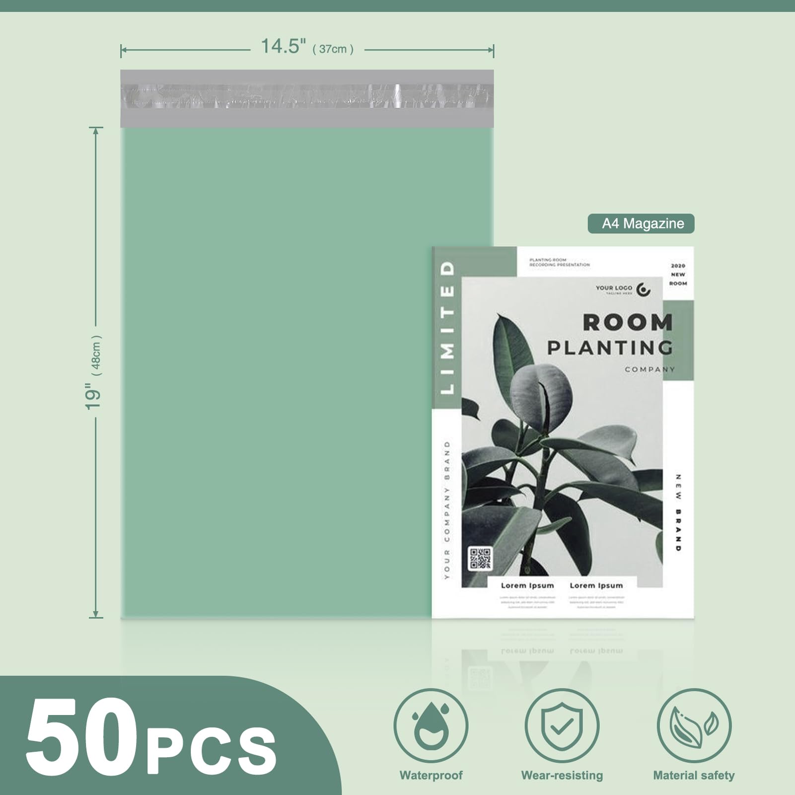 Metronic Poly Mailers 14,5 x 19 100 sztuk, mocne samoprzylepne torby wysyłkowe na odzież, wodoodporne i odporne na rozdarcie koperty wysyłkowe, torby do pakowania, torby foliowe do wysyłki w kolorze