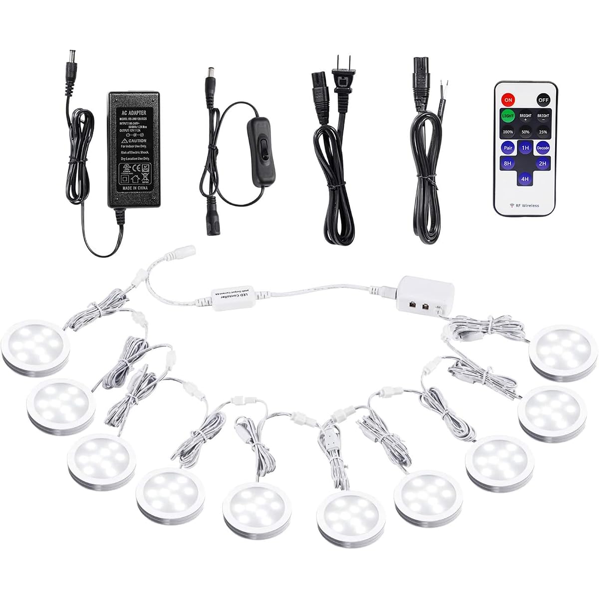 Aiboo Linkable Under Cabinet Led Lighting 12V Dimmable Puck Lights With