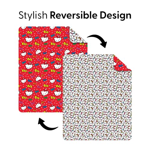 Image of Northwest Sanrio Hello Kitty Rainbow Bows Quilted Throw, Comfy Throw, Adults Boys Girls, Soft Lightweight for Chair or Couch, 60 x 80 inches