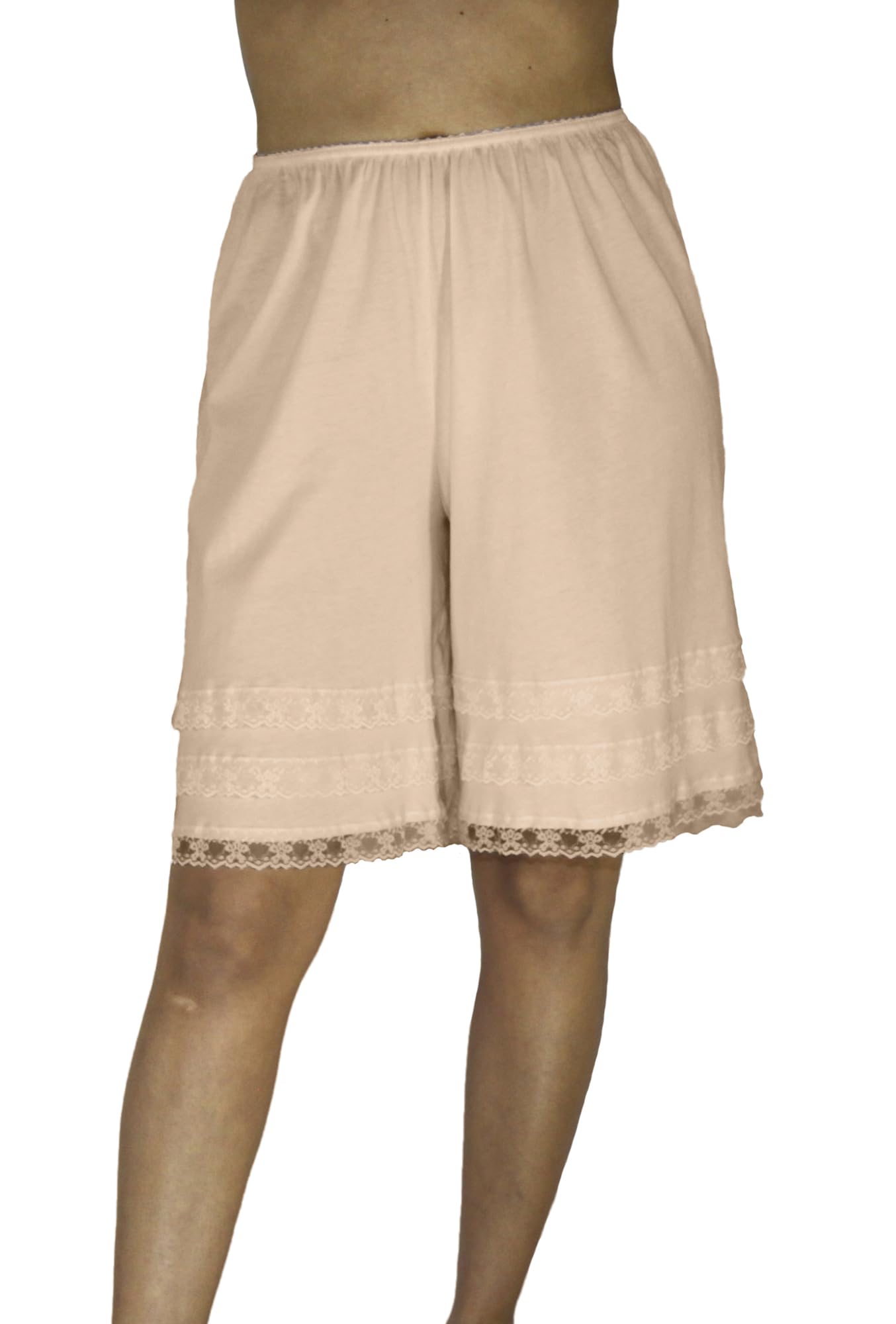 Underworks Cotton Knit Snip-A-Length Pettipants Culotte Slip Bloomers Split Skirt