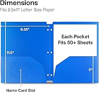Vista 5 de Dunwell Carpetas de plástico con 2 bolsillos para carpetas de 3 anillas, (paquete de 6, colores surtidos) con 3 agujeros perforados, carpeta