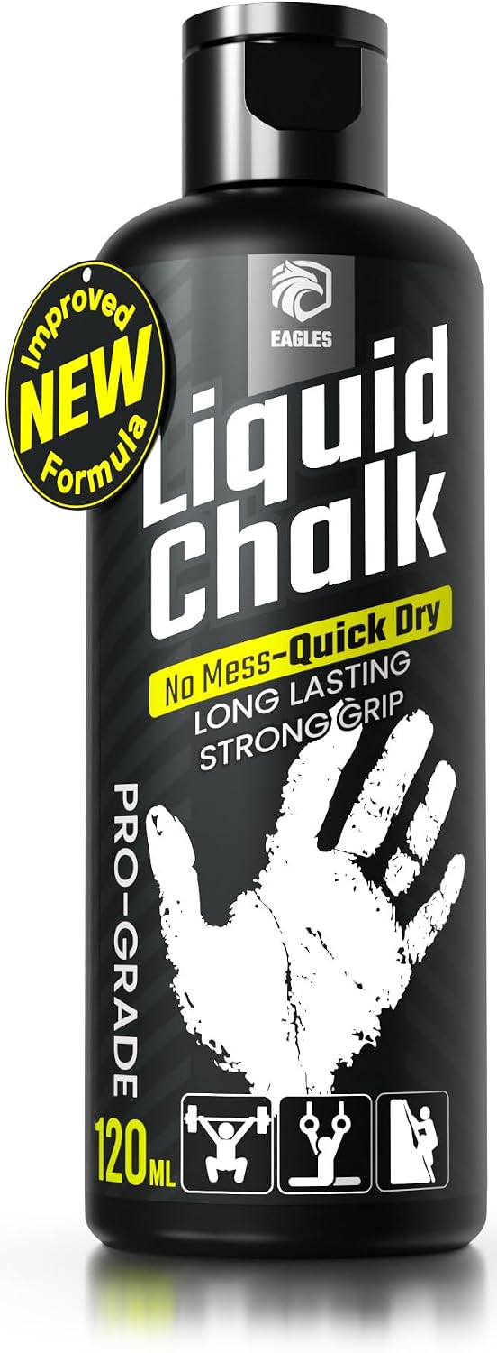 EAGLES Pro Grade Gym Liquid Chalk 60, 120 or 280ml & Clear Dry Hand Mess-Free Chalk for Weightlifting, Gymnastics Rock Climbing, Pole Grip, Sports Dries in Seconds - Sweat-Resistant and Long Lasting